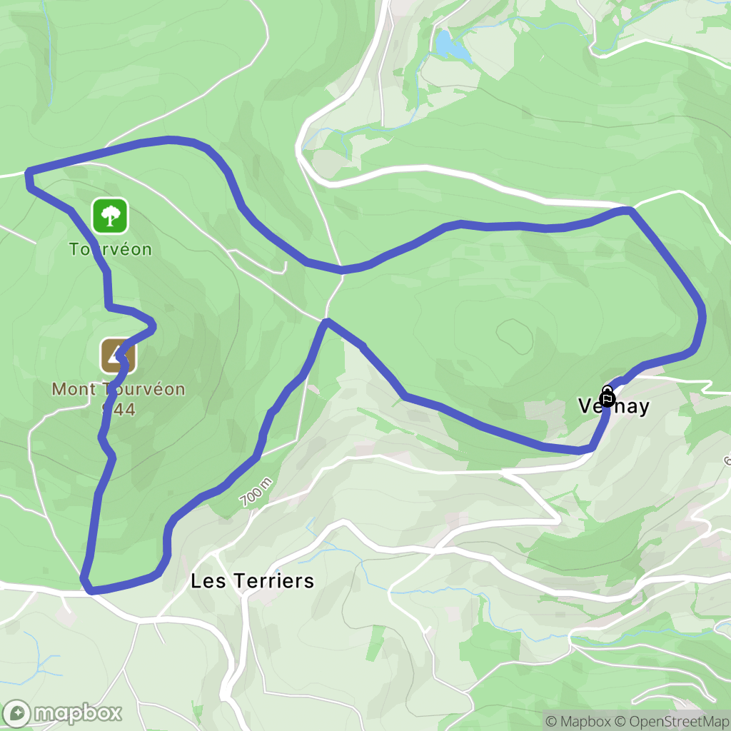 Vernay : carte du parcours de randonnée - France