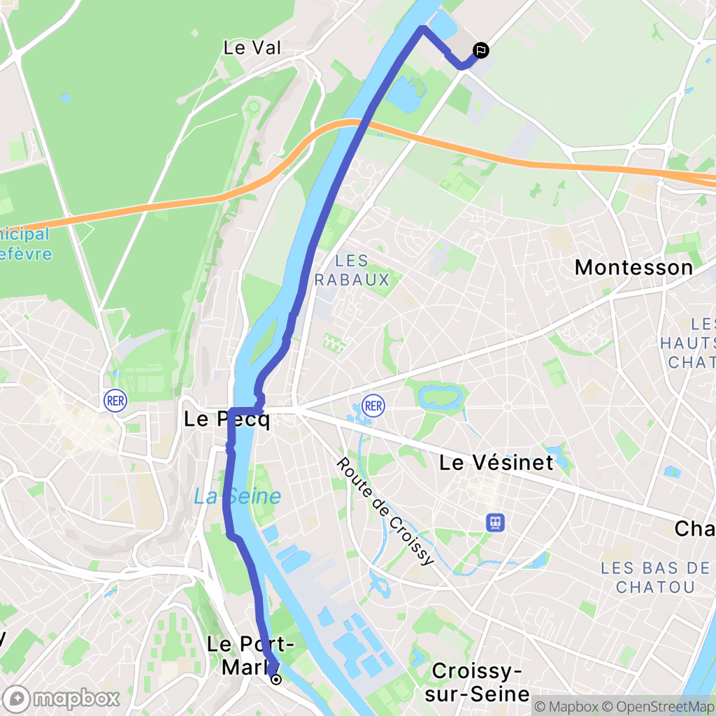 Le Port-Marly : carte du parcours de randonnée - France