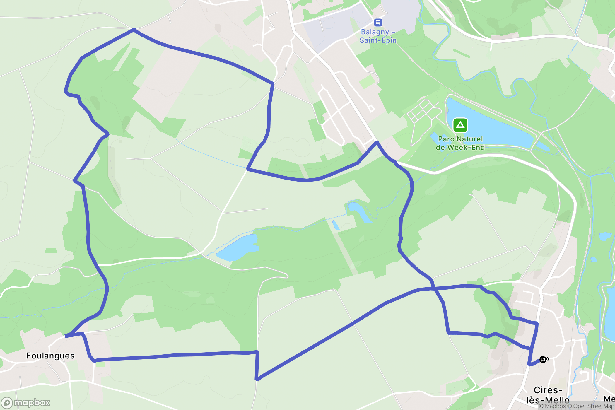 Cires-lès-Mello : carte du parcours de randonnée - France