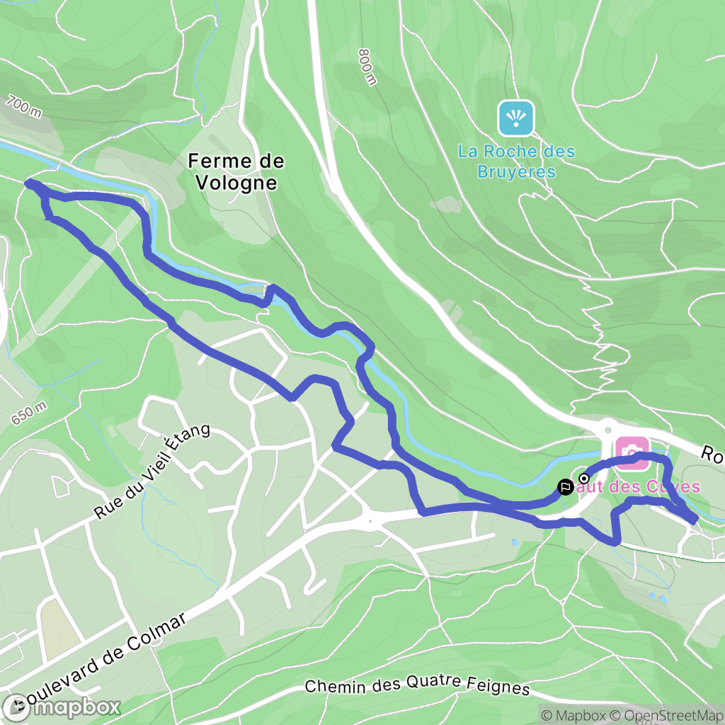 Xonrupt-Longemer : carte du parcours de randonnée - France