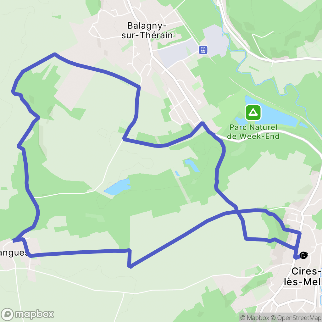 Cires-lès-Mello : carte du parcours de randonnée - France
