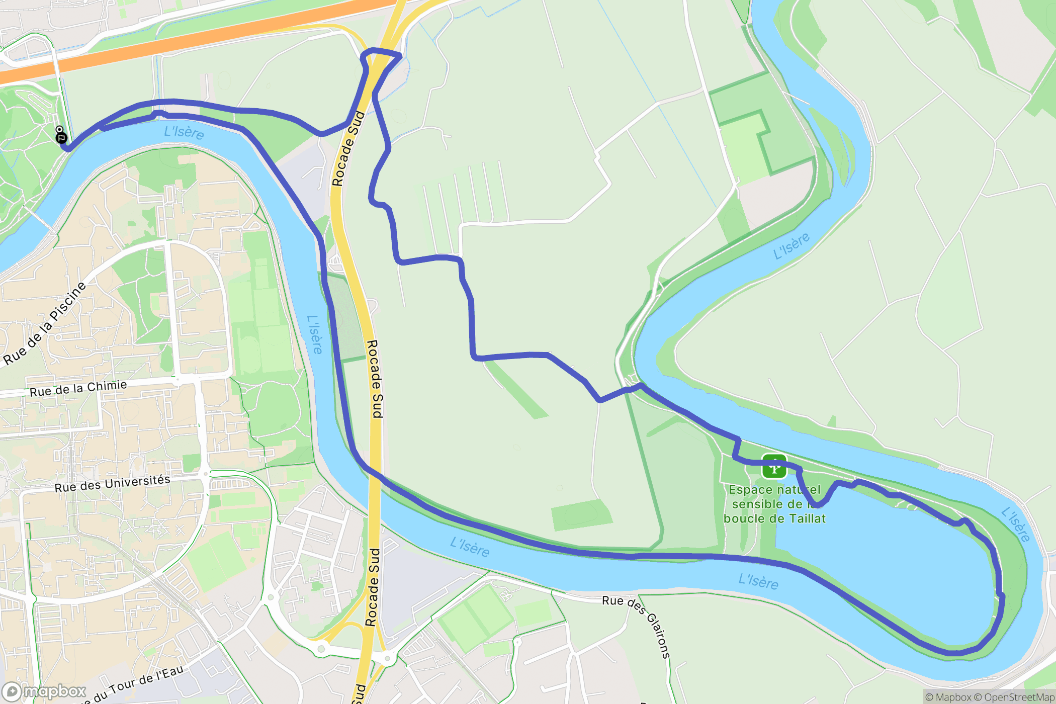 Meylan : carte du parcours de randonnée - France