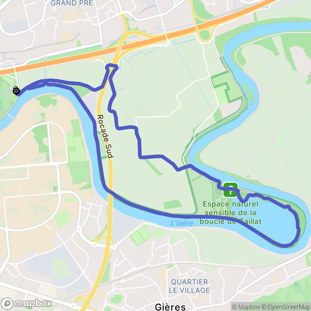 Meylan : carte du parcours de randonnée - France