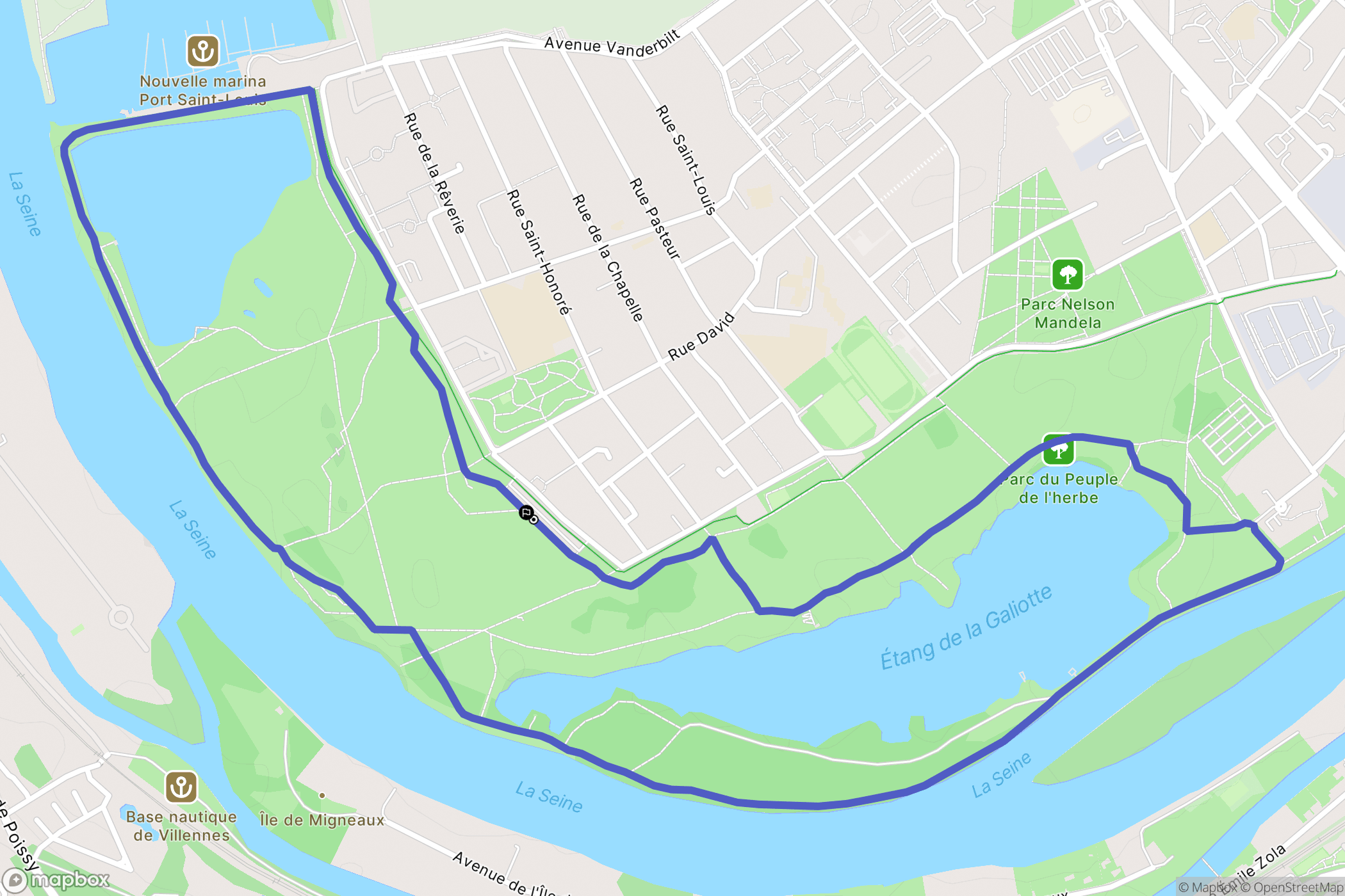 Carrières-sous-Poissy : carte du parcours de randonnée - France