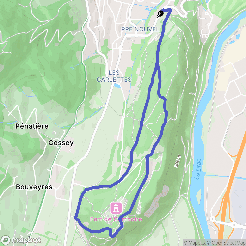 Seyssins : carte du parcours de randonnée - France