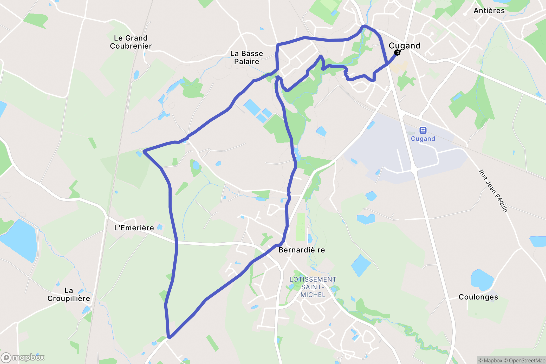 Cugand : carte du parcours de randonnée - France