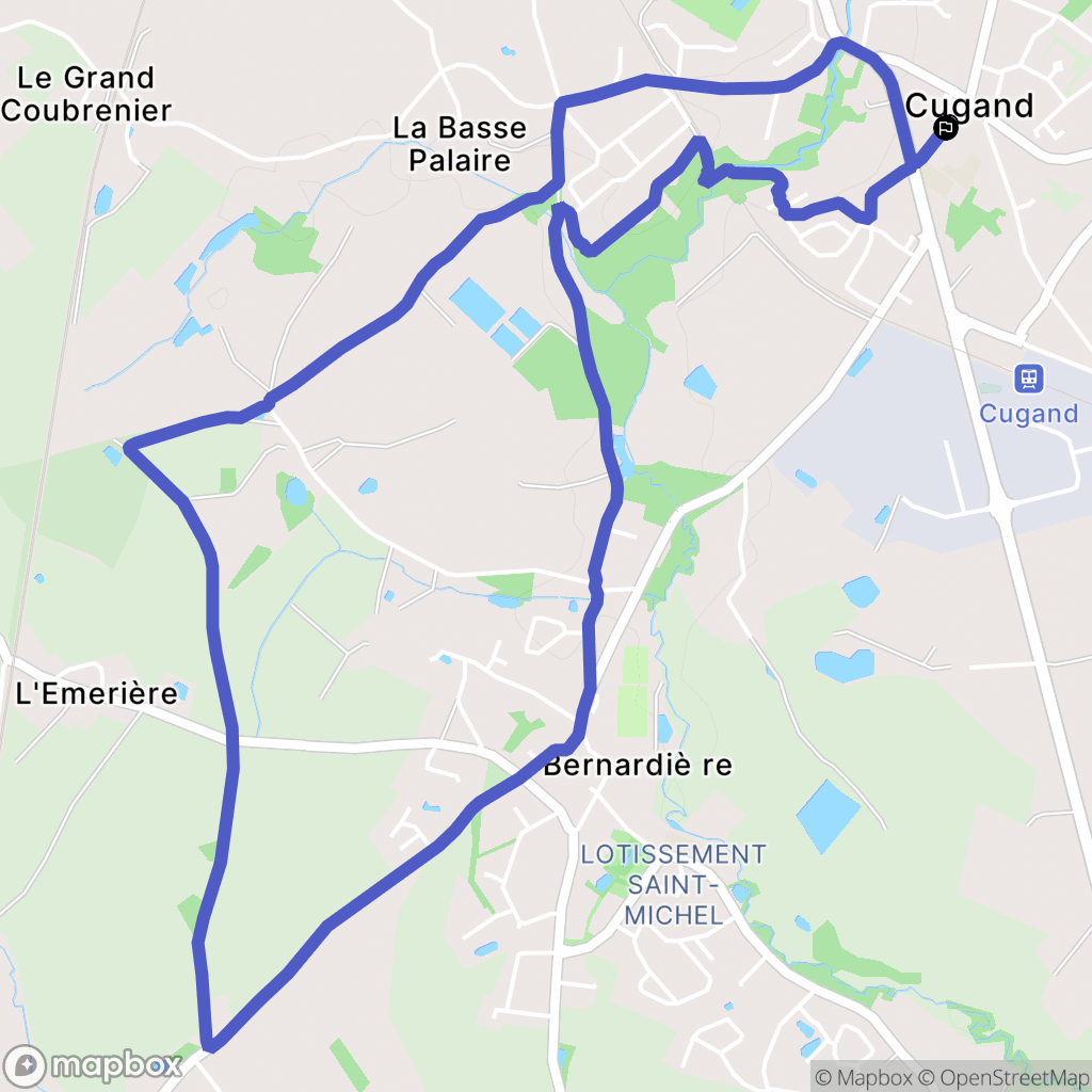 Cugand : carte du parcours de randonnée - France