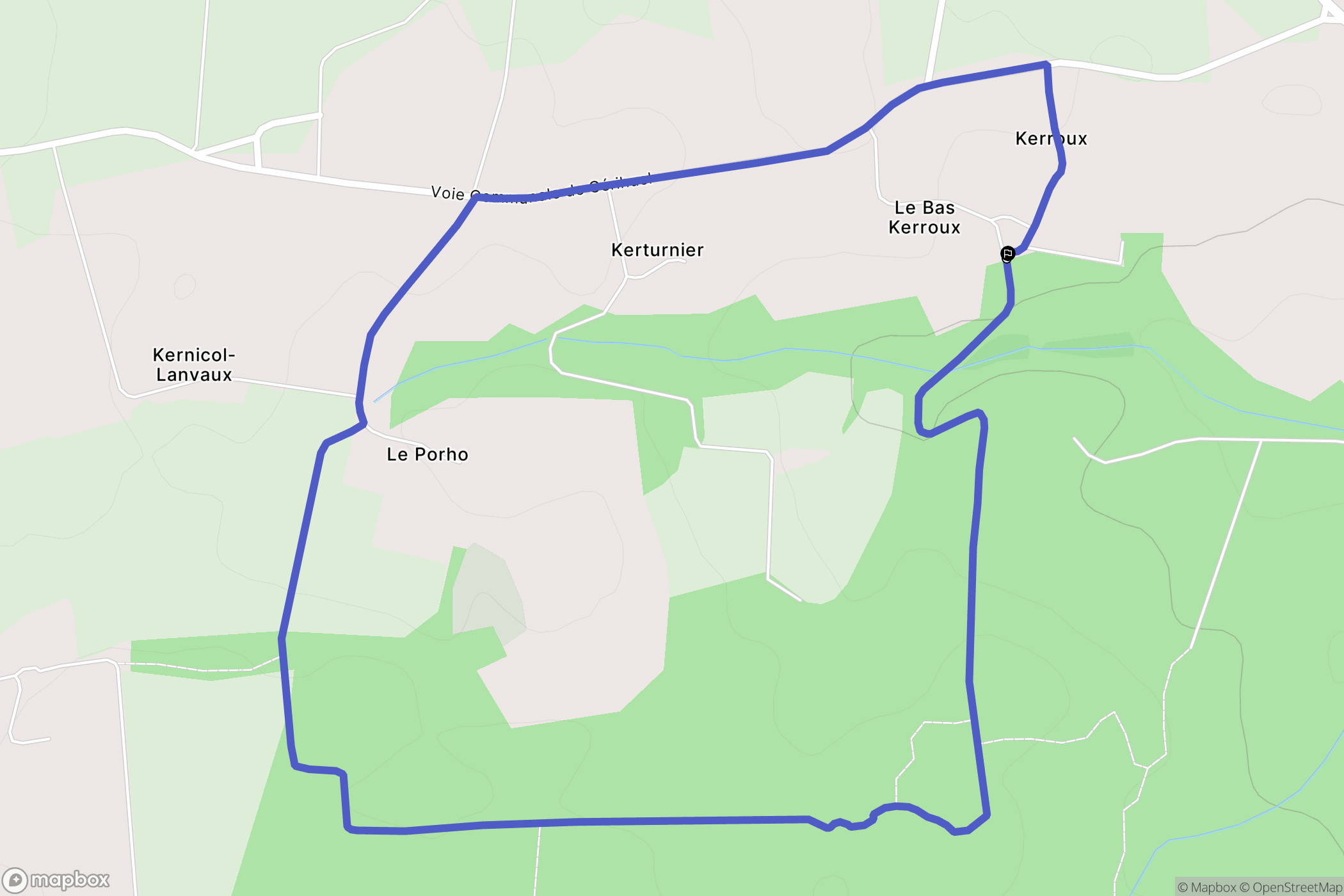 Saint-Jean-Brévelay : carte du parcours de randonnée - France