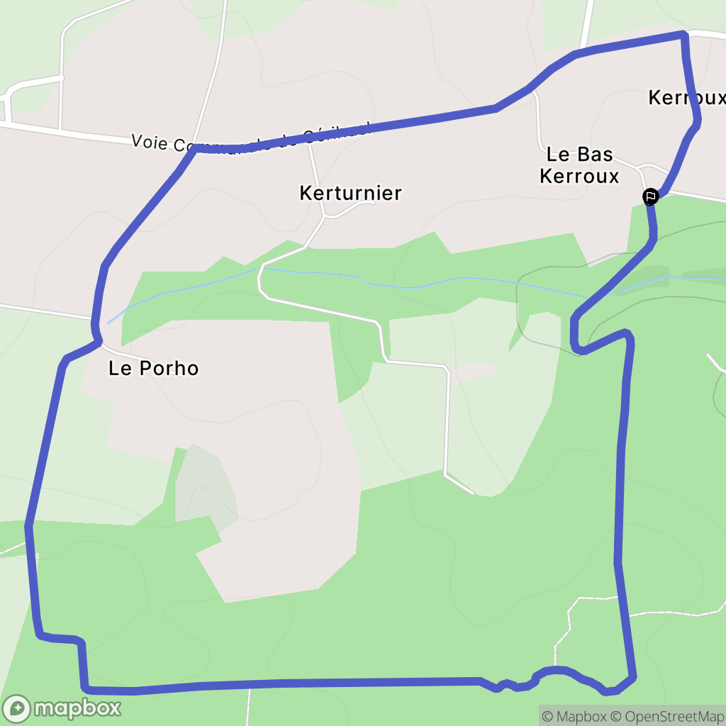 Saint-Jean-Brévelay : carte du parcours de randonnée - France