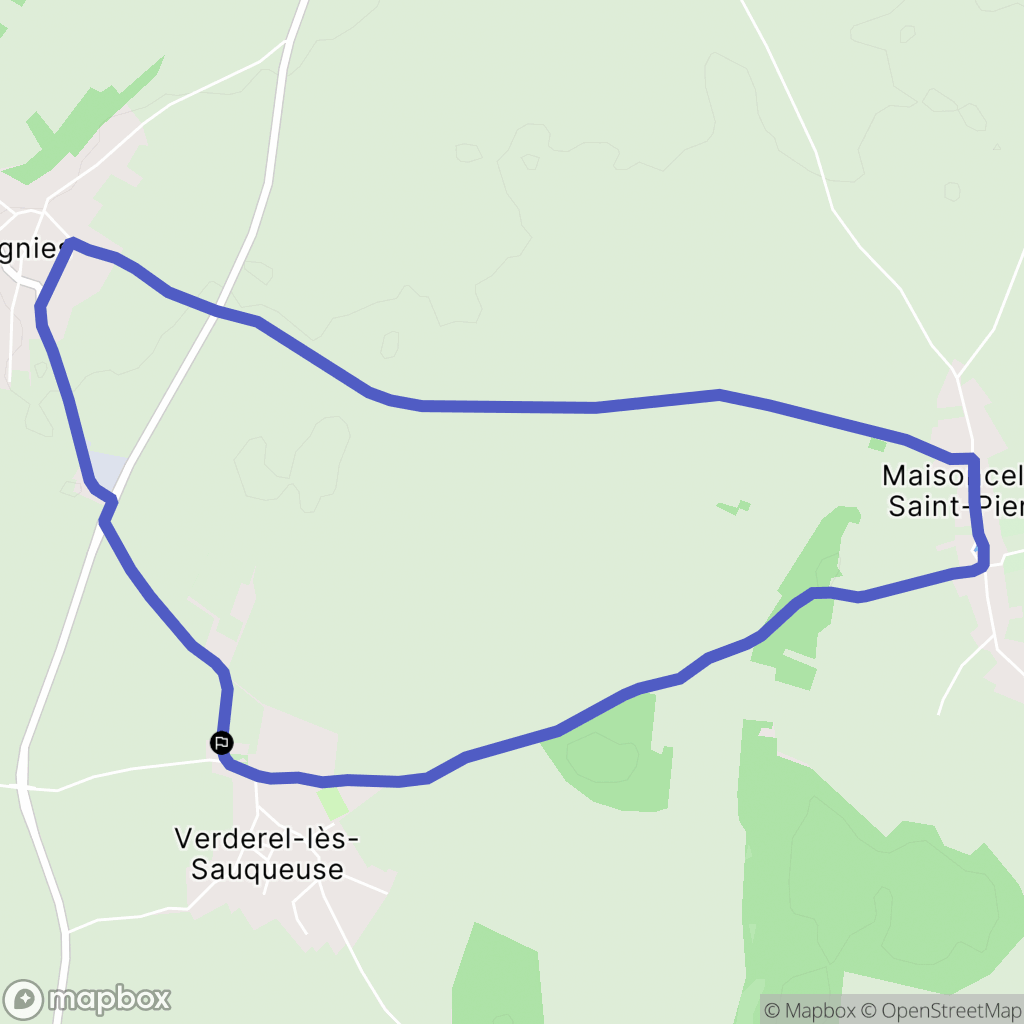 Verderel-lès-Sauqueuse : carte du parcours de randonnée - France