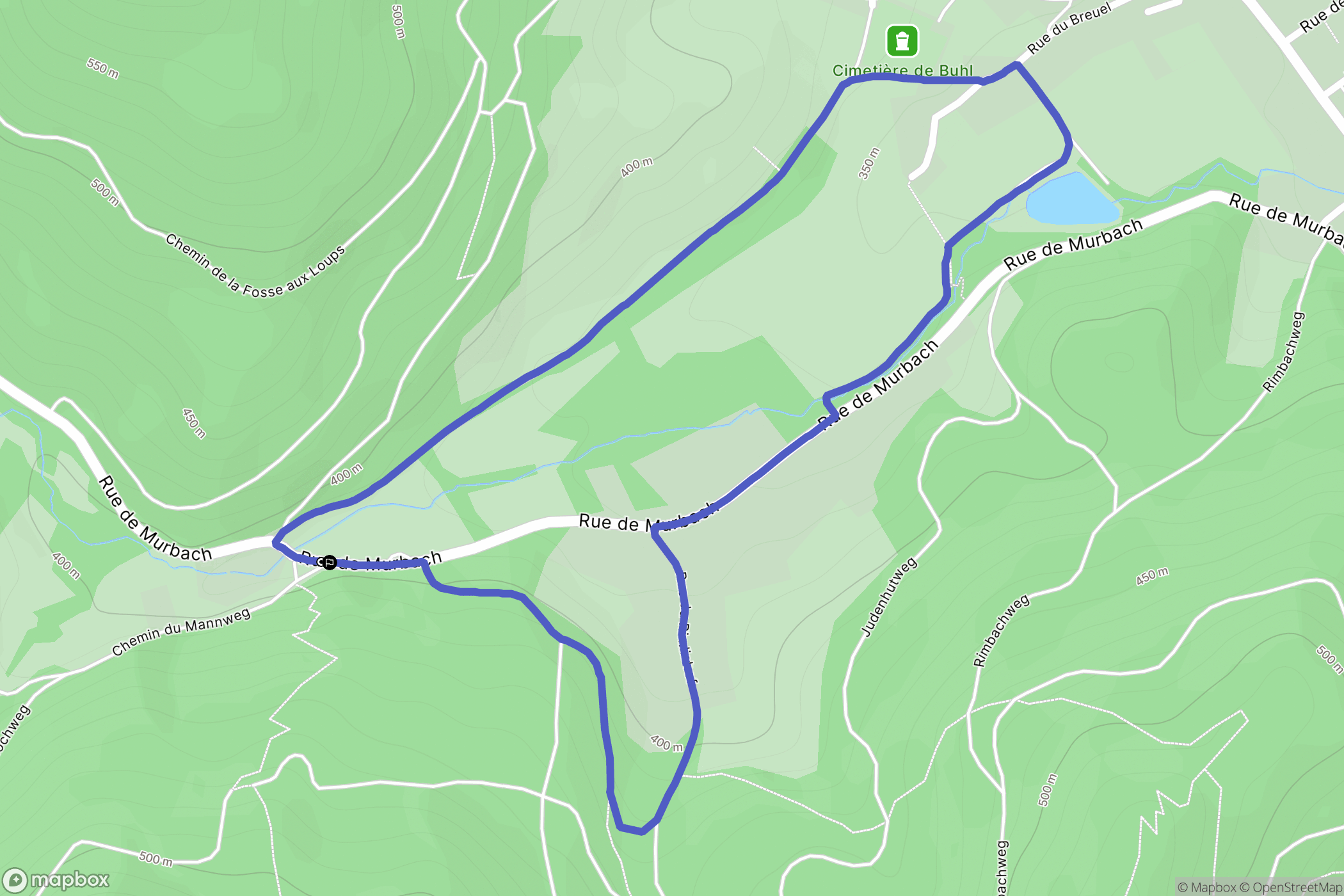 Buhl : carte du parcours de randonnée - France