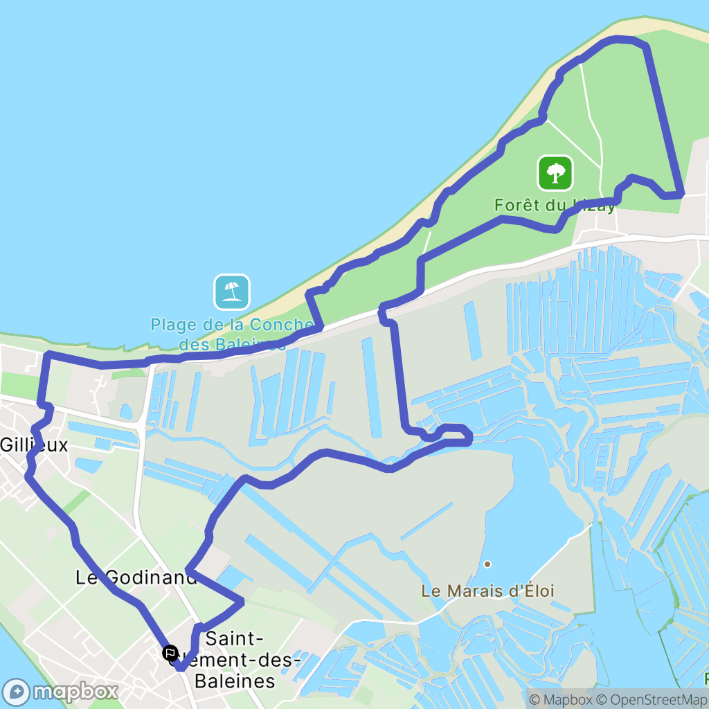 Saint-Clément-des-Baleines : carte du parcours de randonnée - France