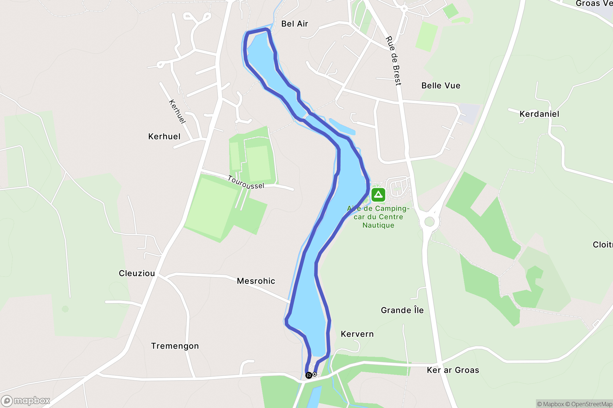Bourg-Blanc : carte du parcours de randonnée - France