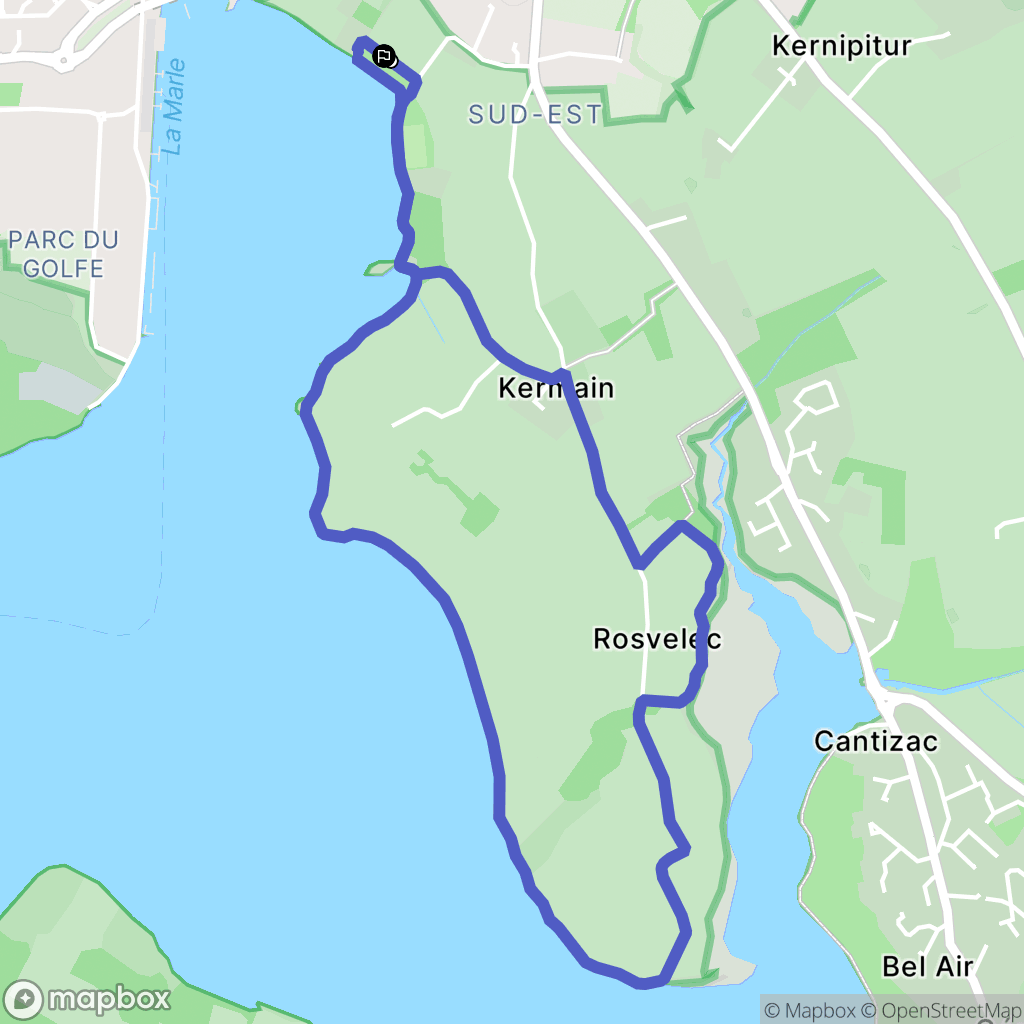 Vannes : carte du parcours de randonnée - France