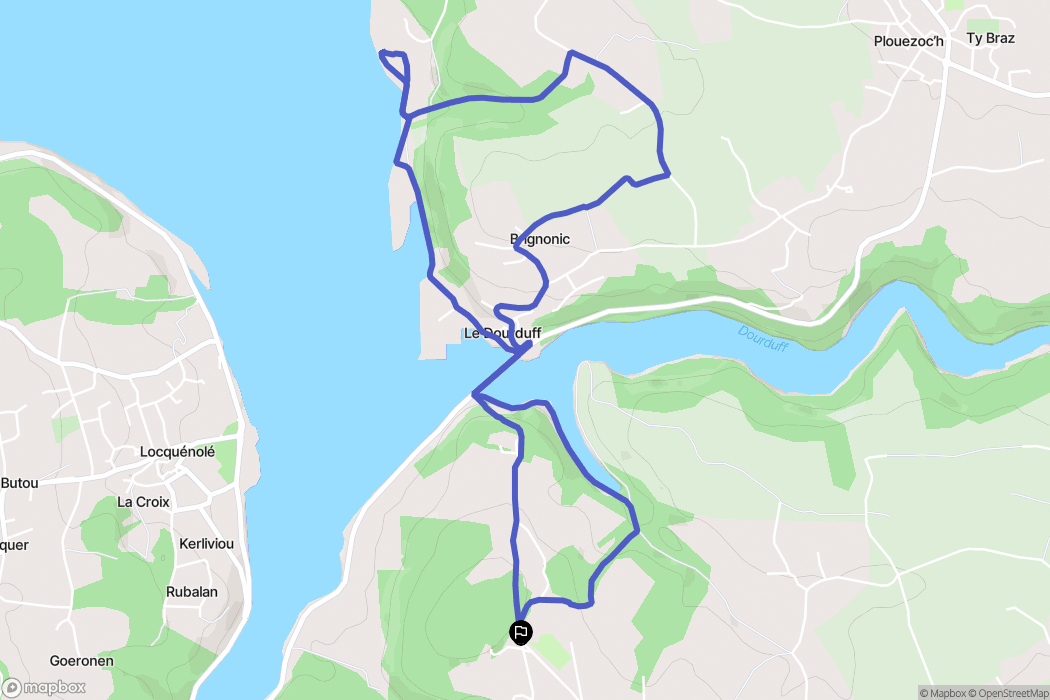 Morlaix : carte du parcours de randonnée - France
