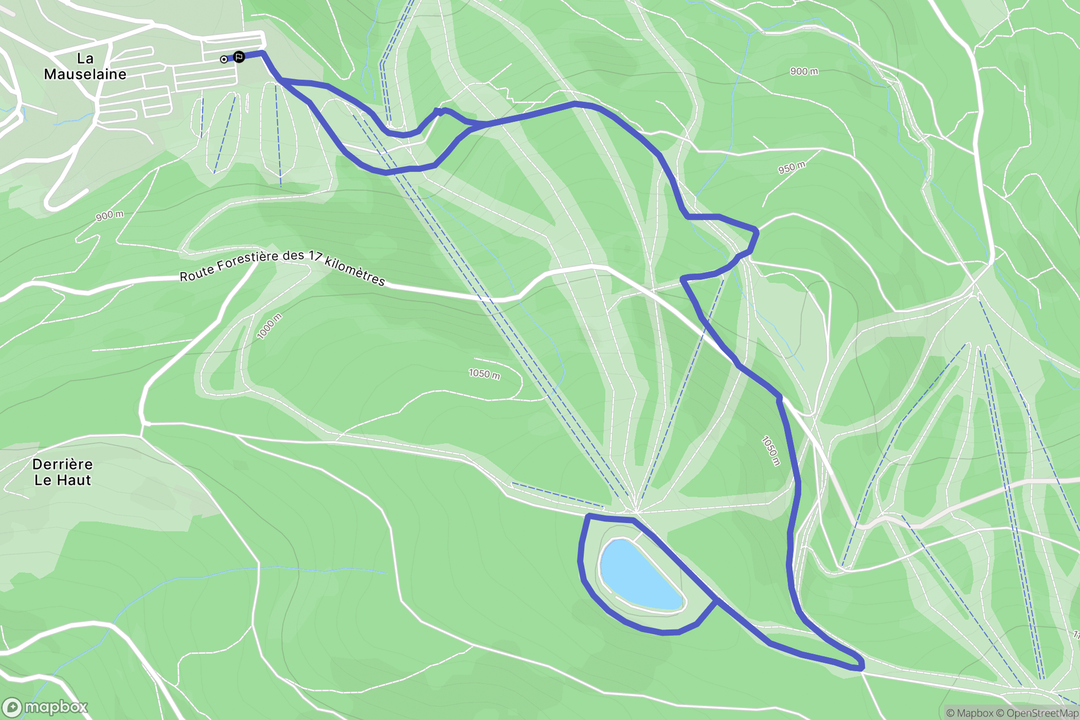 Gérardmer : carte du parcours de randonnée - France