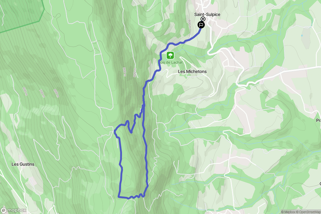 Saint-Sulpice : carte du parcours de randonnée - France