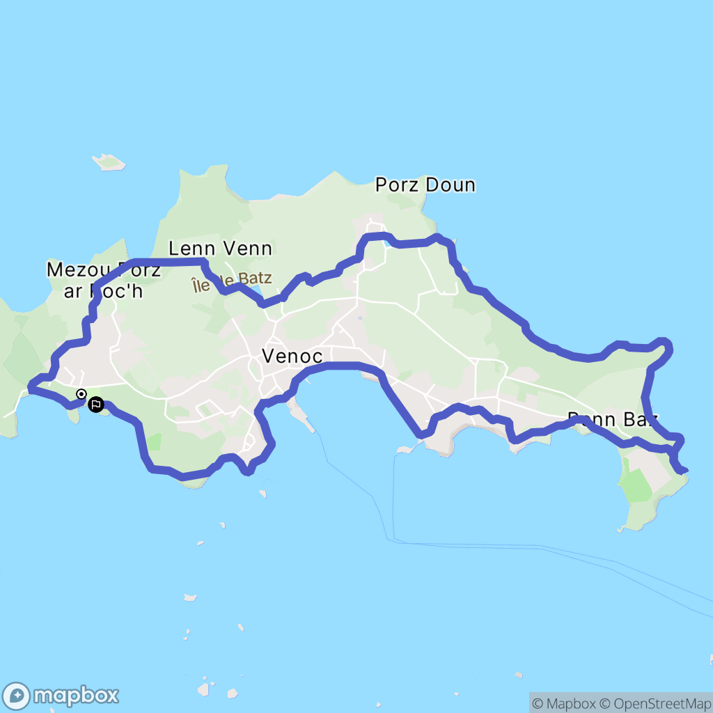 Île-de-Batz : carte du parcours de randonnée - France