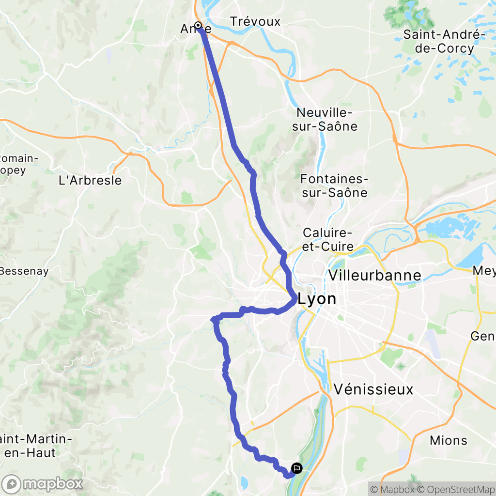 Anse : carte du parcours de randonnée - France