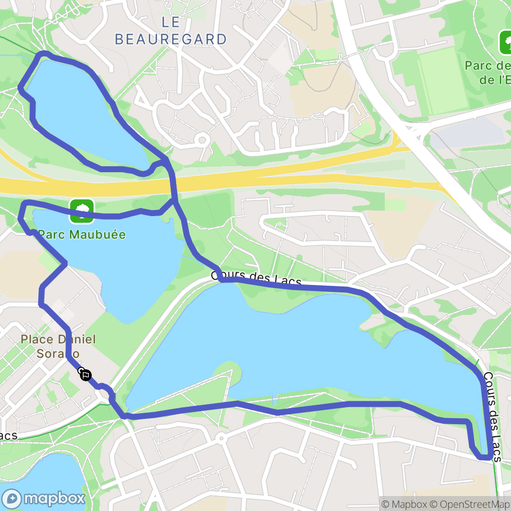 Lognes : carte du parcours de randonnée - France