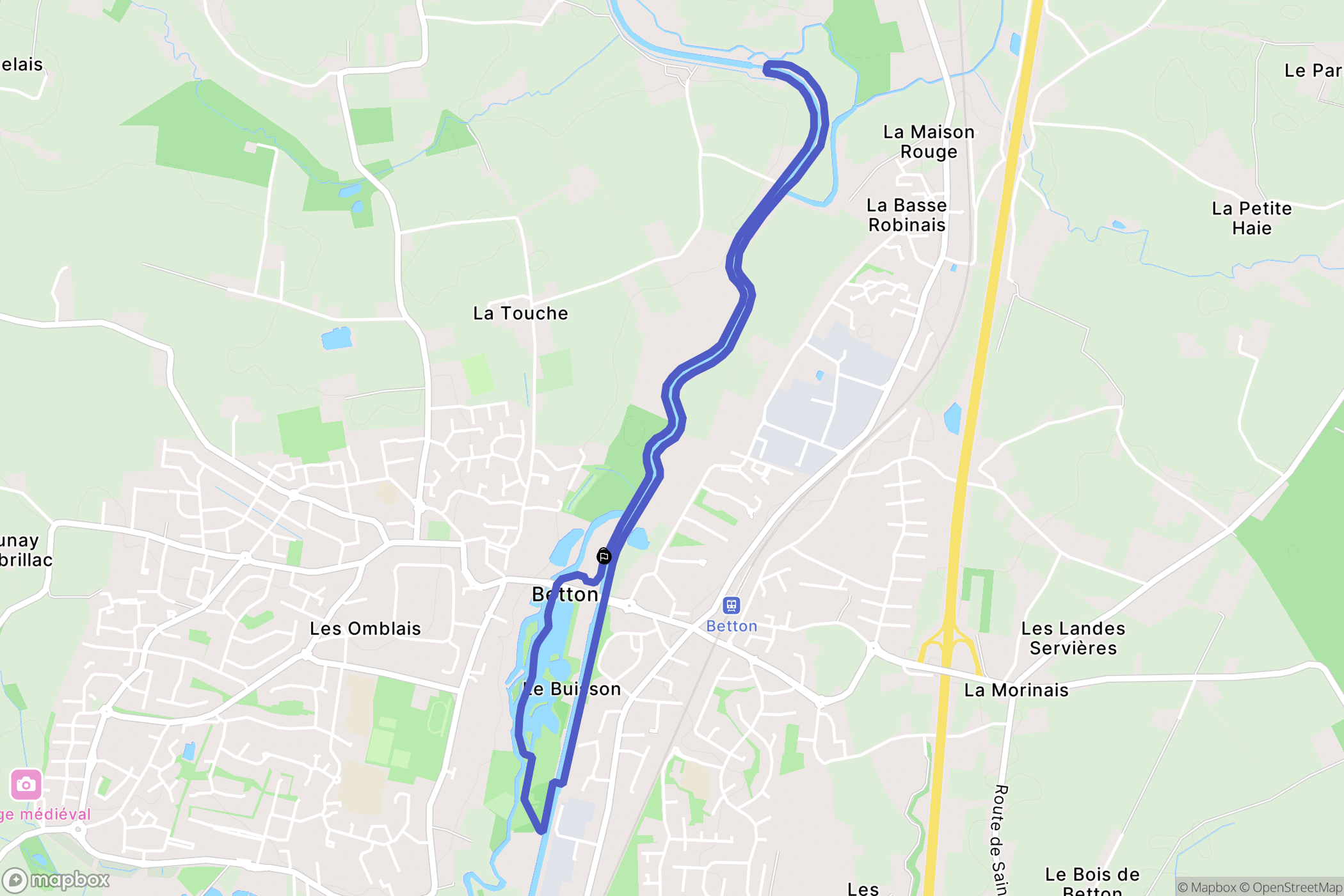 Betton : carte du parcours de randonnée - France
