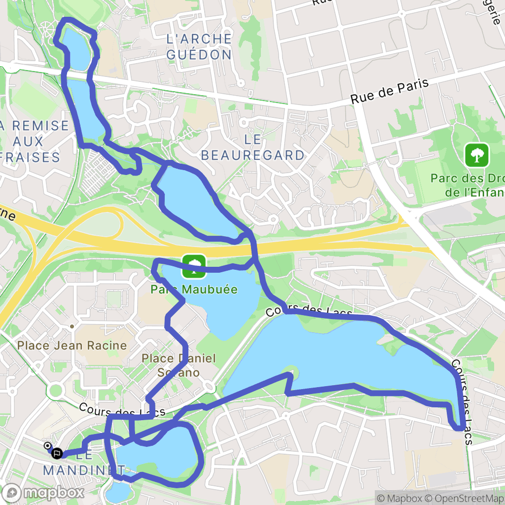 Lognes : carte du parcours de randonnée - France