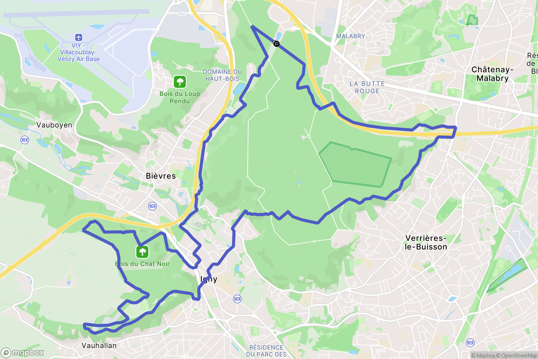 Châtenay-Malabry : carte du parcours de randonnée - France