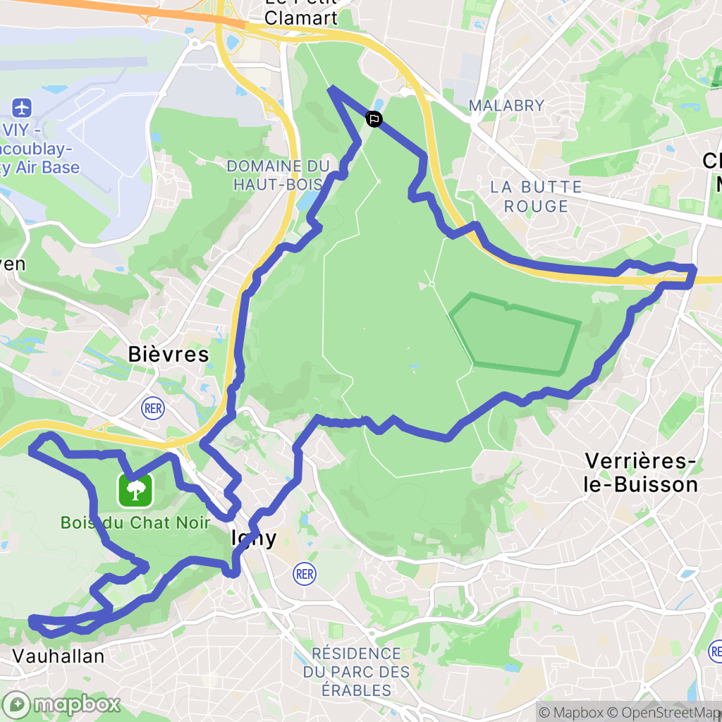 Châtenay-Malabry : carte du parcours de randonnée - France