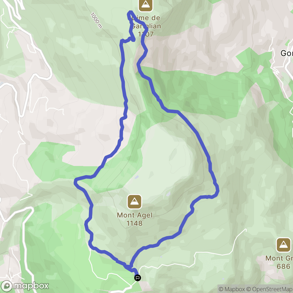 Saint-Martin de Peille : carte du parcours de randonnée - France