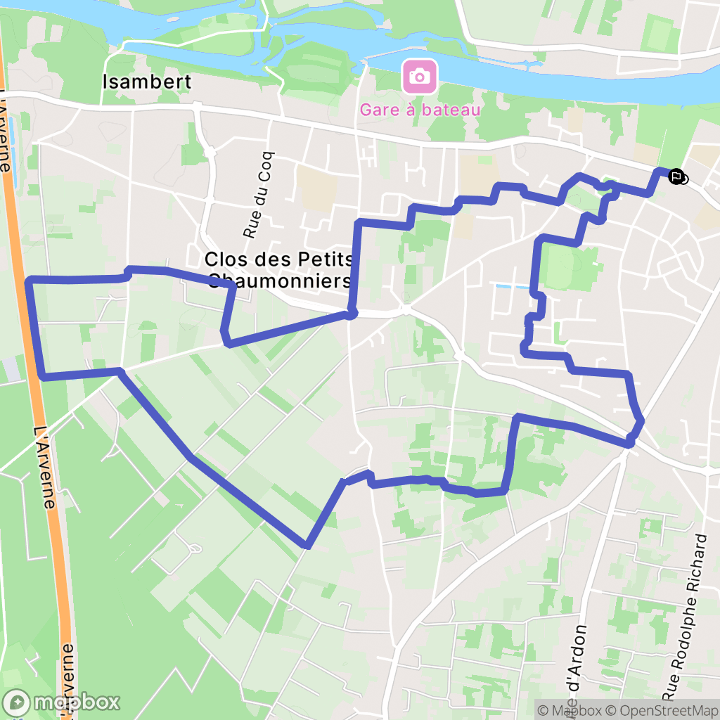 Olivet : carte du parcours de randonnée - France