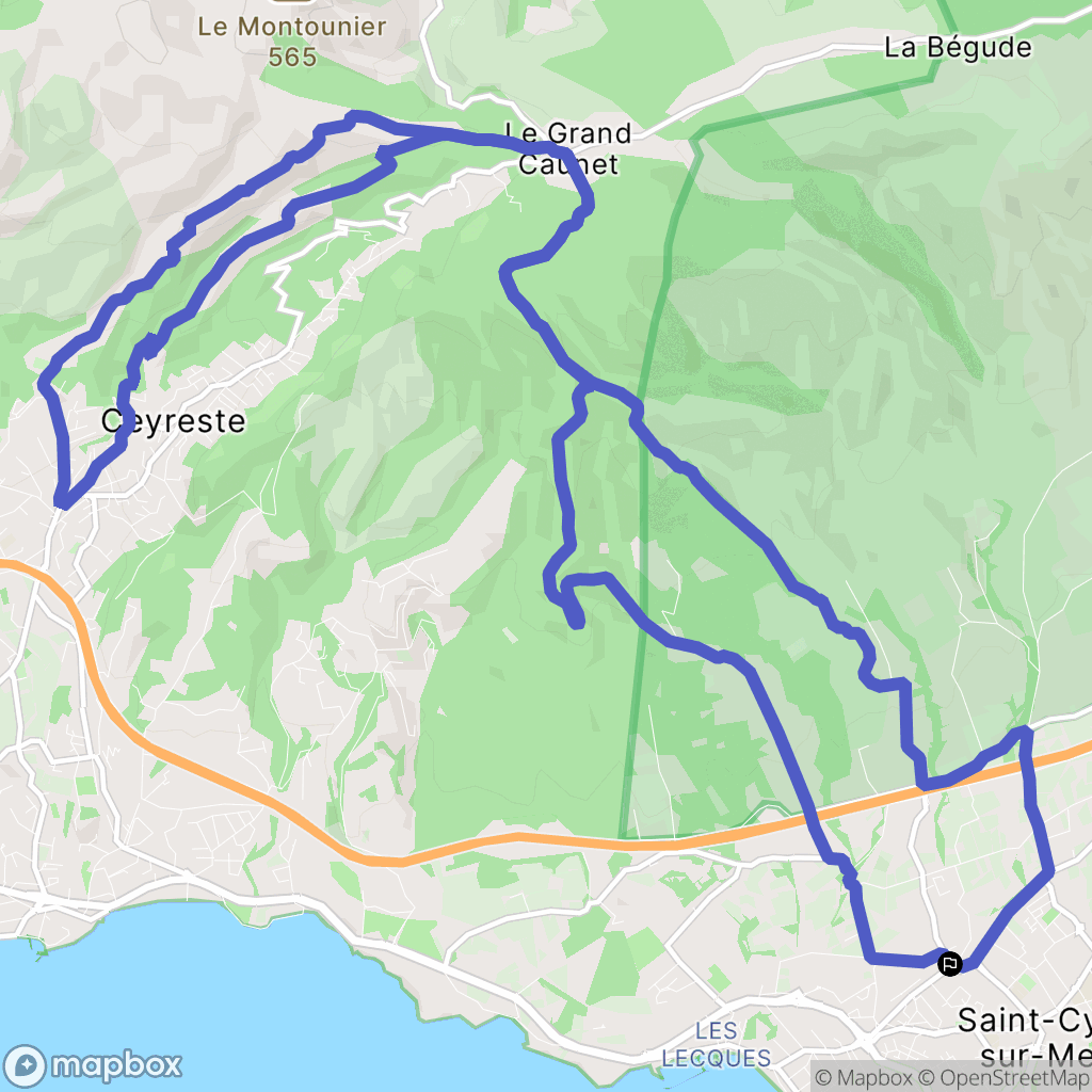 Saint-Cyr-sur-Mer : carte du parcours de randonnée - France