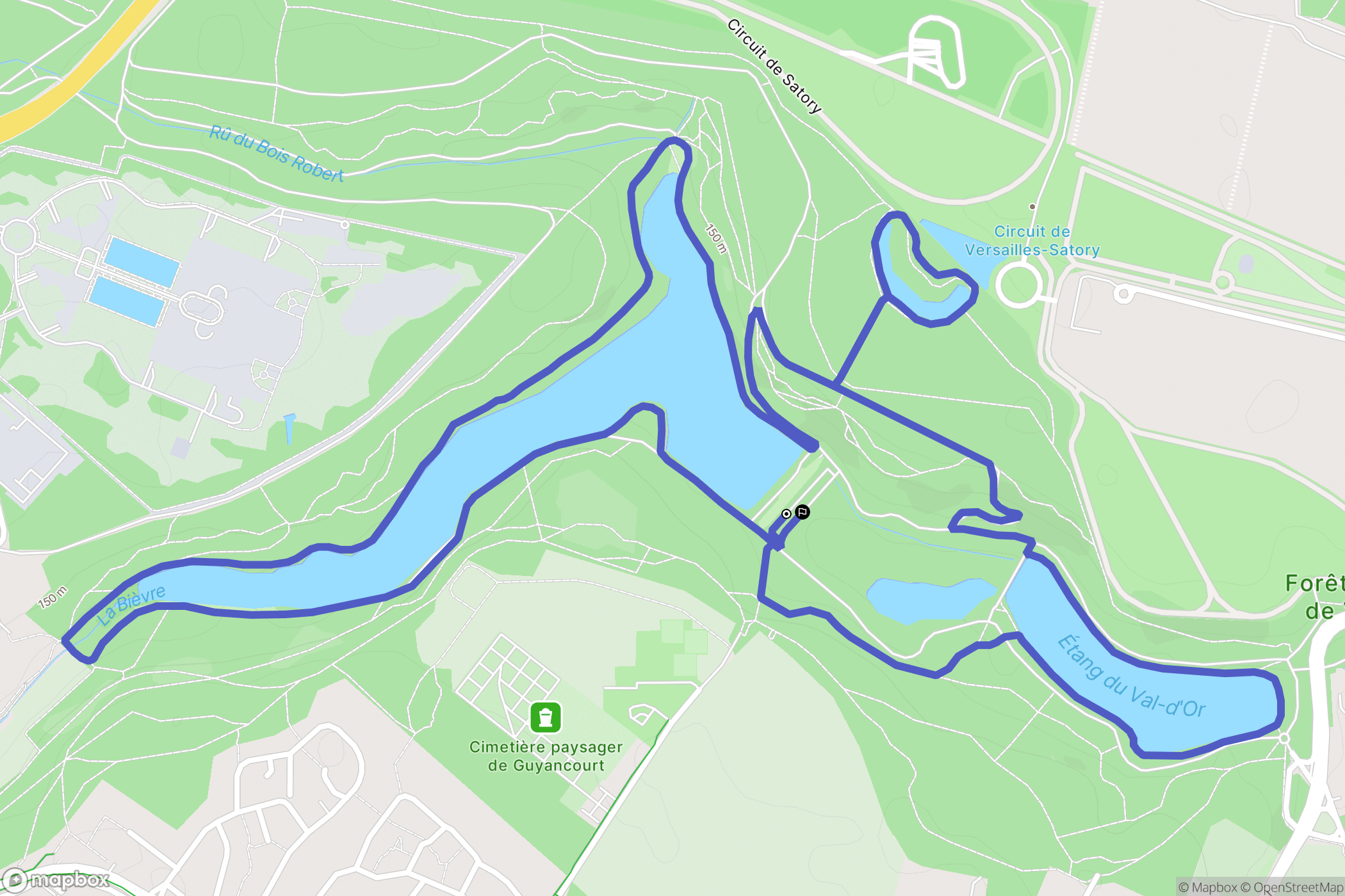 Guyancourt : carte du parcours de randonnée - France