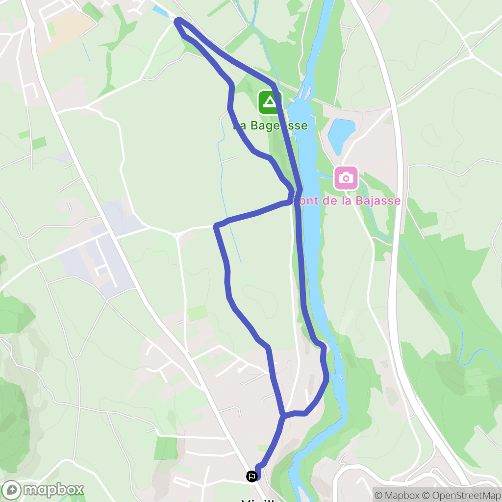 Vieille-Brioude : carte du parcours de randonnée - France