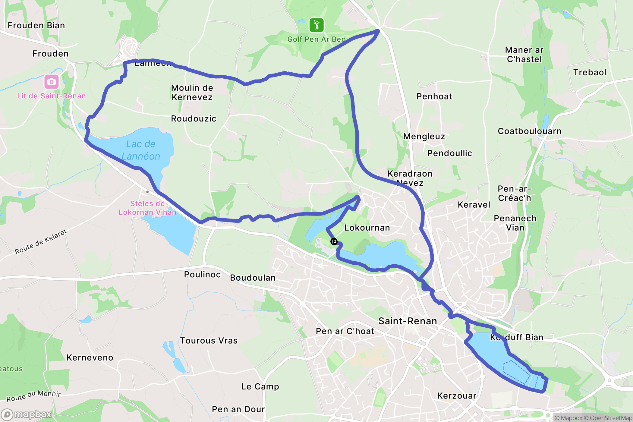 Saint-Renan : carte du parcours de randonnée - France