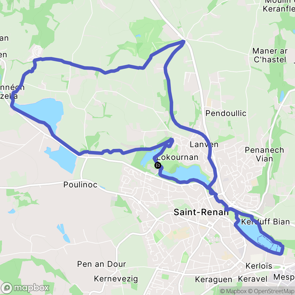 Saint-Renan : carte du parcours de randonnée - France
