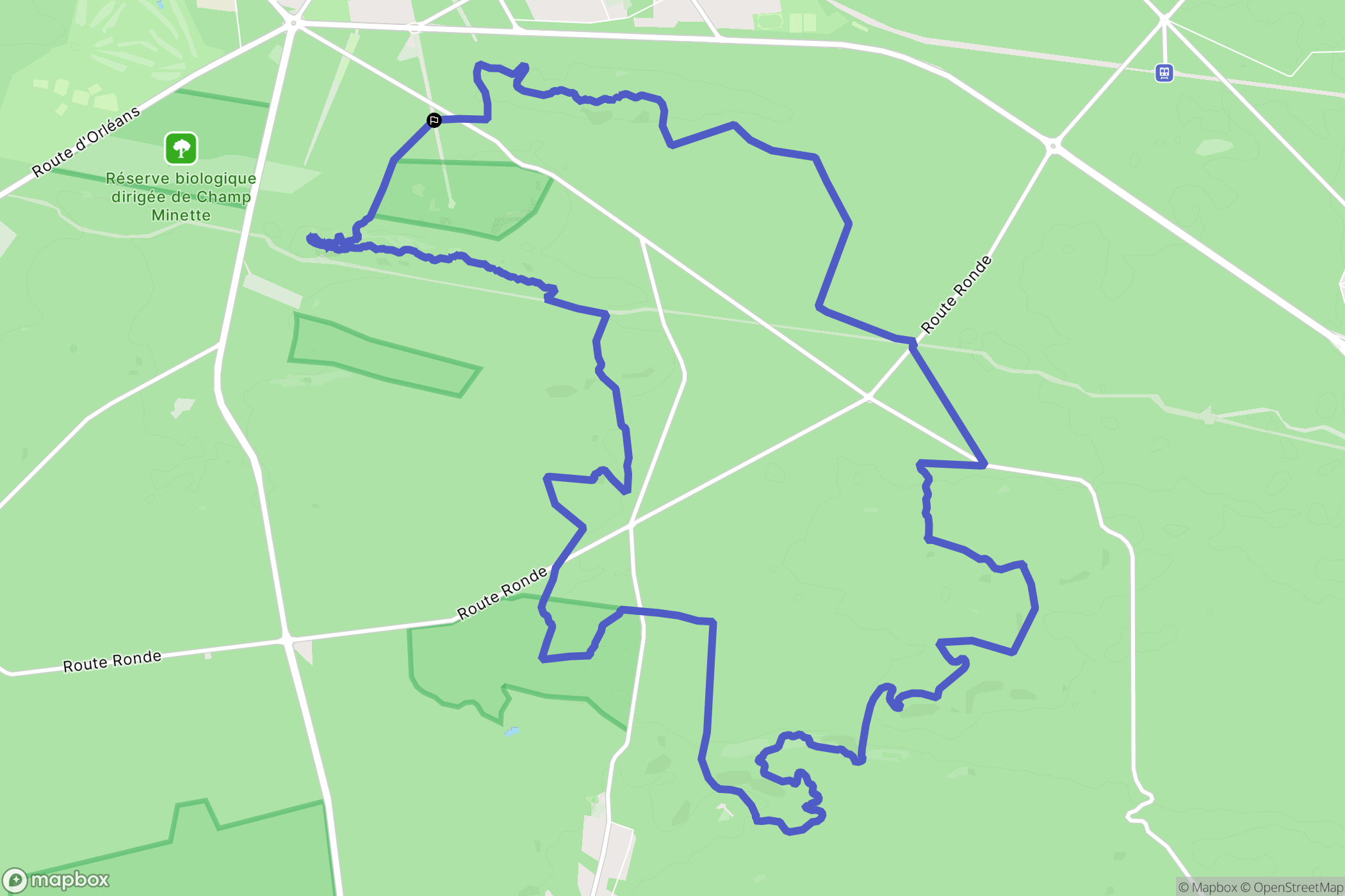 Fontainebleau : carte du parcours de randonnée - France