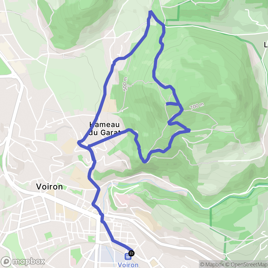 Voiron : carte du parcours de randonnée - France