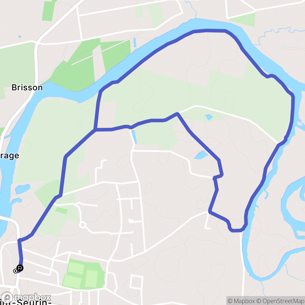 Saint-Seurin-sur-l'Isle : carte du parcours de randonnée - France