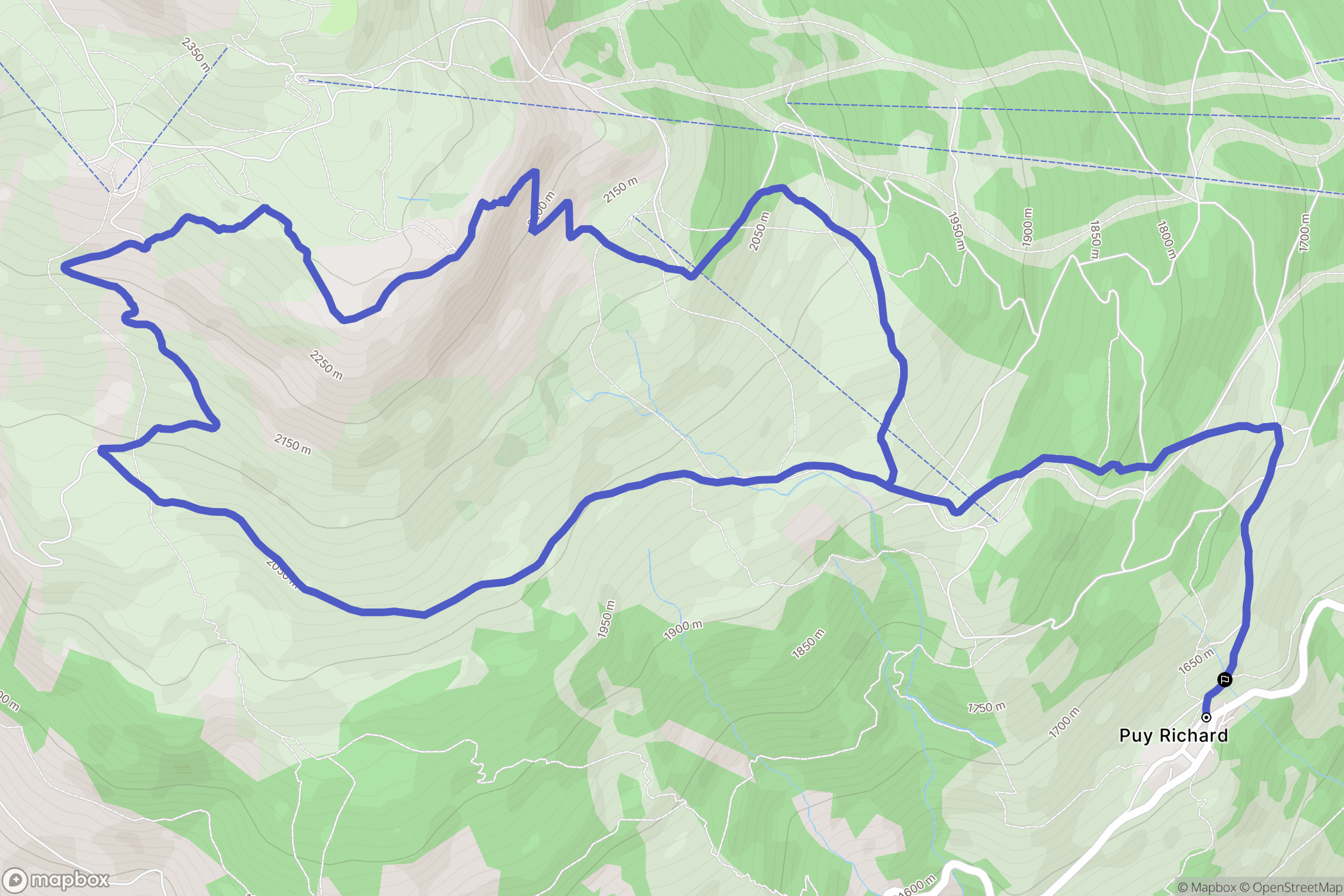 Puy-Saint-Pierre : carte du parcours de randonnée - France