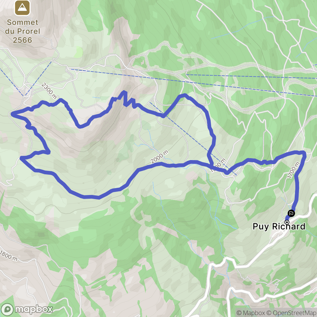 Puy-Saint-Pierre : carte du parcours de randonnée - France