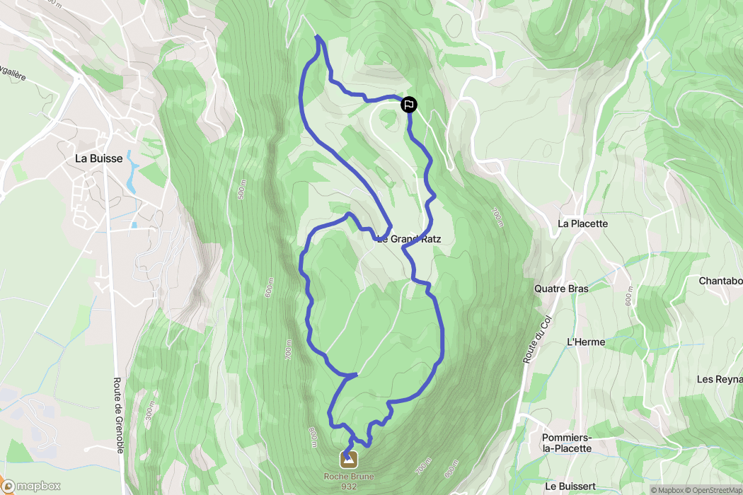 La Buisse : carte du parcours de randonnée - France