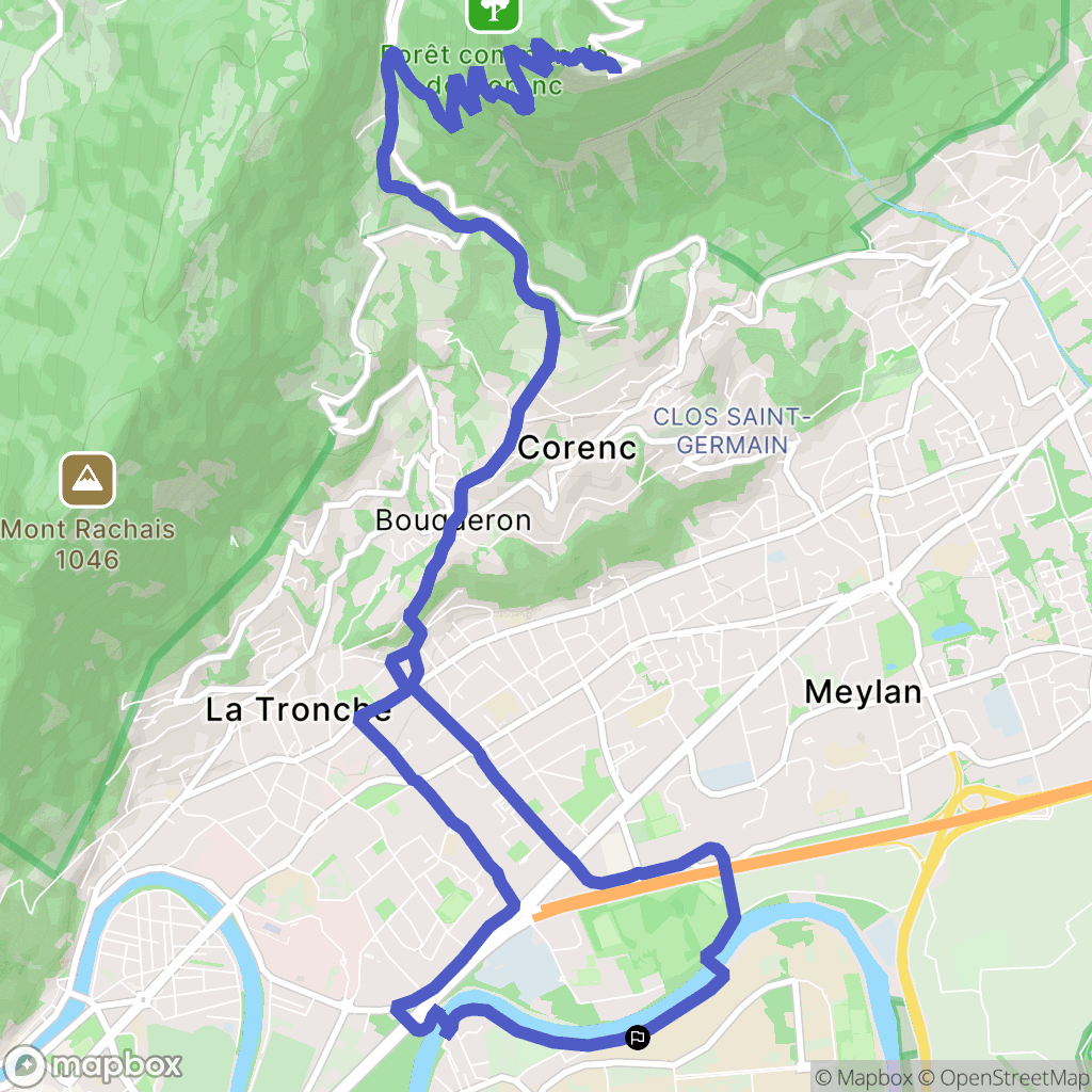Saint-Martin-d'Hères : carte du parcours de randonnée - France