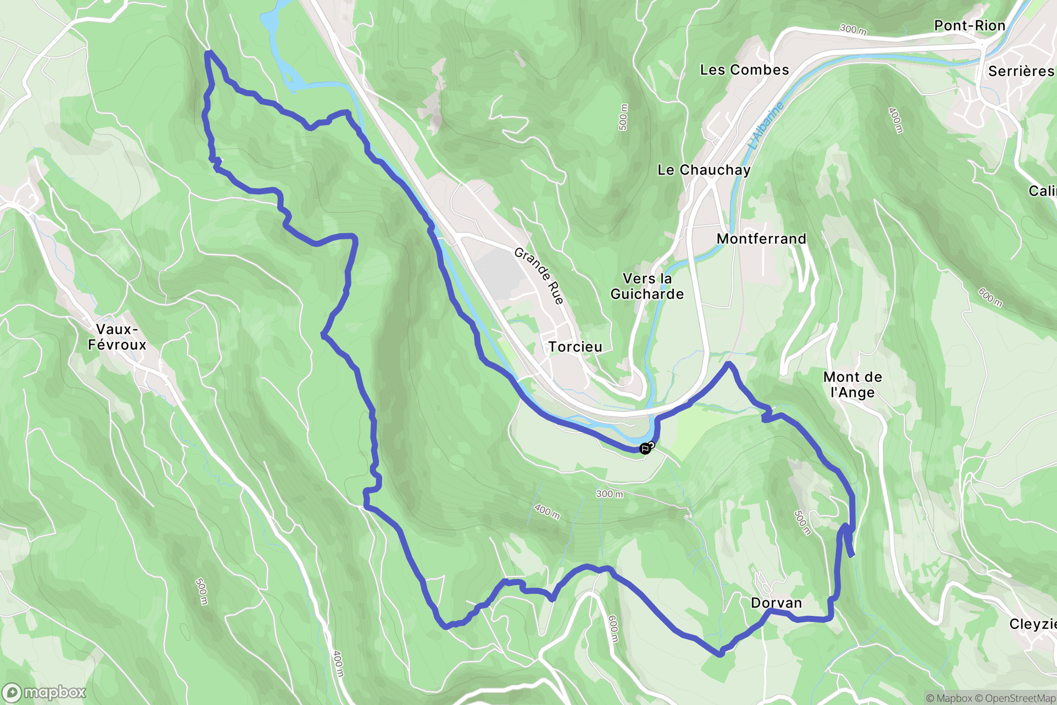 Torcieu : carte du parcours de randonnée - France