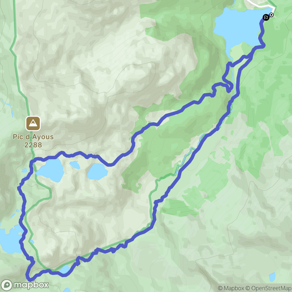 Gabas : carte du parcours de randonnée - France