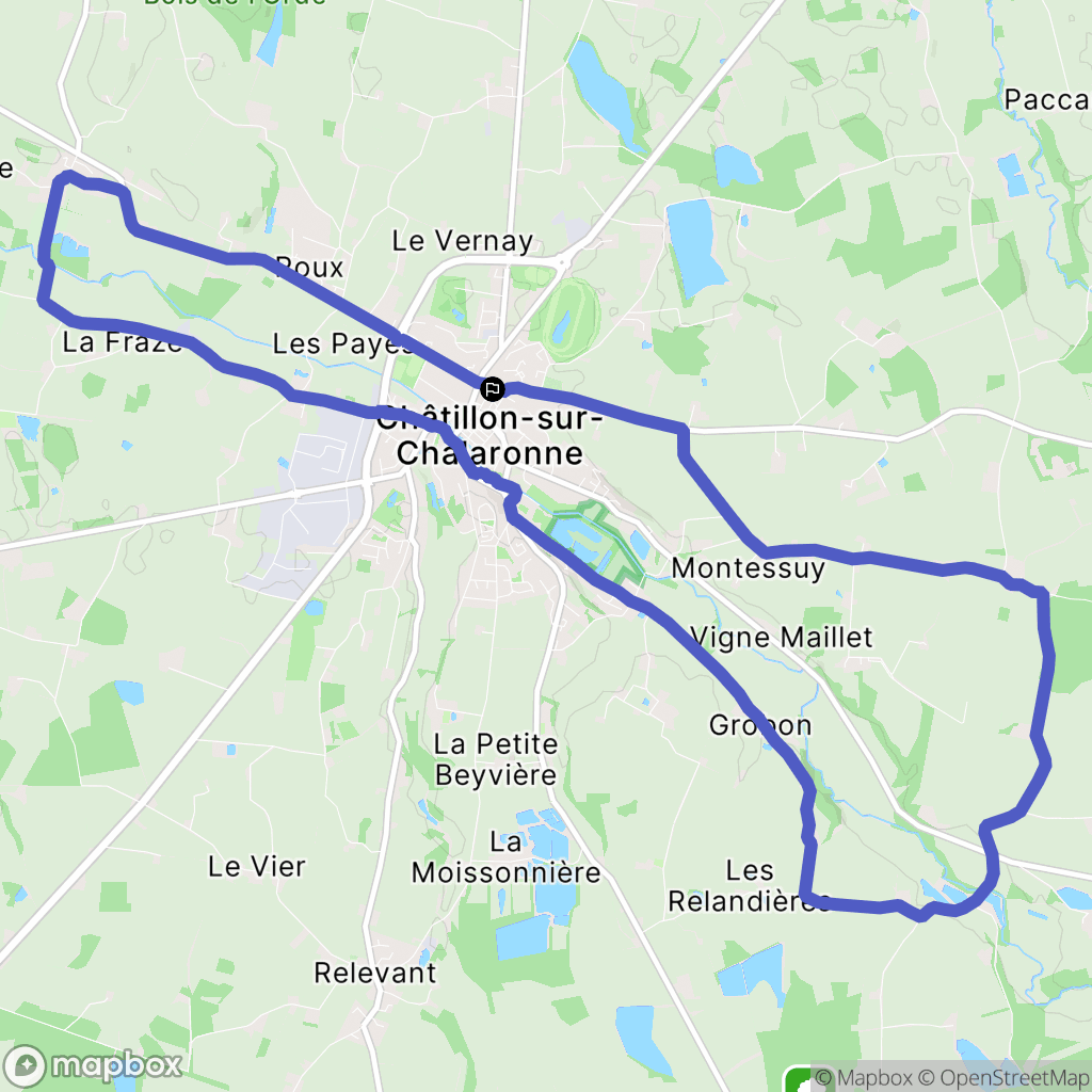Châtillon-sur-Chalaronne : carte du parcours de randonnée - France