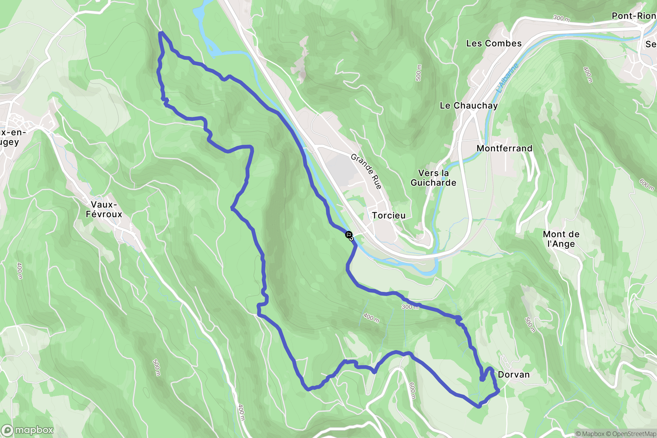 Torcieu : carte du parcours de randonnée - France