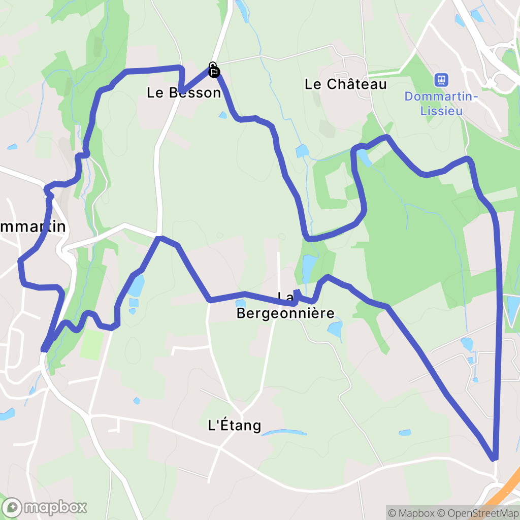Dommartin : carte du parcours de randonnée - France