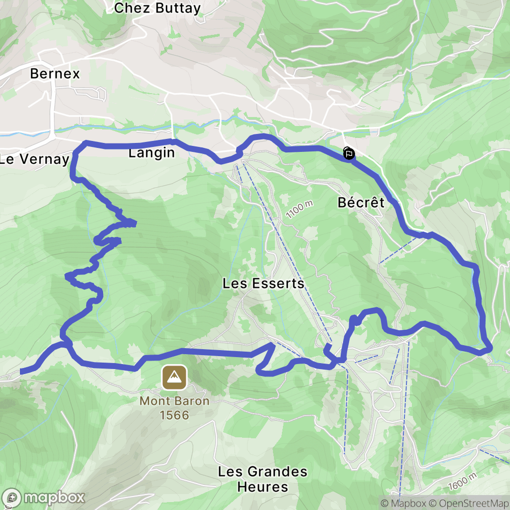 Bernex : carte du parcours de randonnée - France