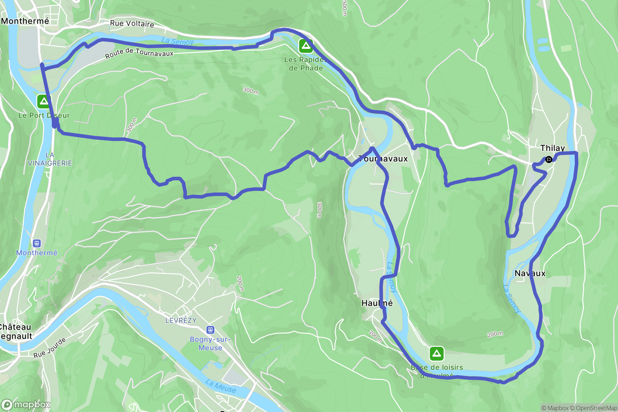 Thilay : carte du parcours de randonnée - France