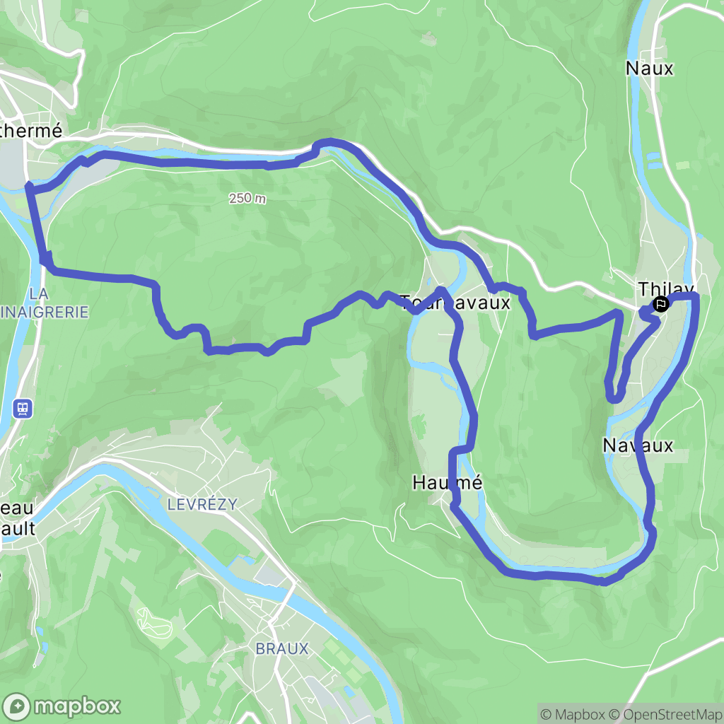 Thilay : carte du parcours de randonnée - France